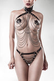 Grey Velvet Three-Part Chain Set | Angel Clothing