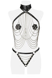 Grey Velvet Three-Part Chain Set | Angel Clothing
