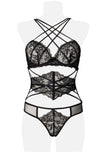 Grey Velvet Three-Part Lingerie Set | Angel Clothing
