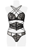 Grey Velvet Three-Part Lingerie Set | Angel Clothing