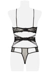 Grey Velvet Three-Part Lingerie Set | Angel Clothing