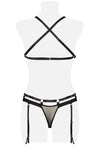 Grey Velvet Two-Part Garter Bandage Set | Angel Clothing