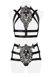 Grey Velvet Two-Part Harness Set | Angel Clothing