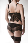 Grey Velvet Two-Part Lace Set | Angel Clothing