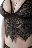 Grey Velvet Two-Part Lace Set | Angel Clothing