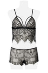 Grey Velvet Two-Part Lace Set | Angel Clothing