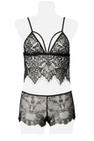 Grey Velvet Two-Part Lace Set | Angel Clothing