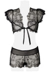 Grey Velvet Two-Part Lace Set | Angel Clothing