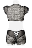 Grey Velvet Two-Part Lace Set | Angel Clothing