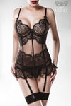 Grey Velvet Two-Part Lingerie Set | Angel Clothing