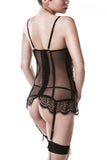 Grey Velvet Two-Part Lingerie Set | Angel Clothing