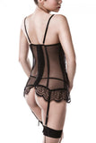 Grey Velvet Two-Part Lingerie Set (S, M, XL) | Angel Clothing
