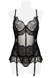 Grey Velvet Two-Part Lingerie Set | Angel Clothing