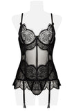 Grey Velvet Two-Part Lingerie Set (S, M, XL) | Angel Clothing