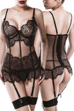 Grey Velvet Two-Part Lingerie Set (S, M, XL) | Angel Clothing