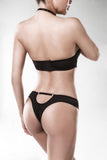 Grey Velvet Two-Part Neckholder Bra Set | Angel Clothing