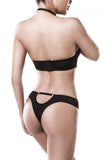 Grey Velvet Two-Part Neckholder Bra Set | Angel Clothing