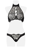Grey Velvet Two-Part Neckholder Bra Set | Angel Clothing