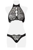 Grey Velvet Two-Part Neckholder Bra Set | Angel Clothing