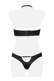 Grey Velvet Two-Part Neckholder Bra Set | Angel Clothing