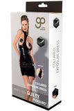 Guilty Pleasure Datex Black Collared Exposure Dress (M, XL) | Angel Clothing