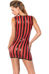 Guilty Pleasure Red Striped Datex Dress | Angel Clothing