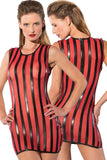 Guilty Pleasure Red Striped Datex Dress | Angel Clothing