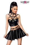 Saresia Harness Wetlook Set mit ausgestelltem Rock (XL/2XL) | Angel Clothing