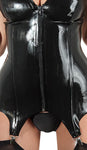 LATE-X Black Latex Basque | Angel Clothing