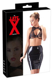 LATE-X Ladies Black Latex Skirt | Angel Clothing