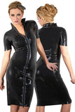 LATE-X Black Latex Dress | Angel Clothing
