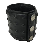 Black Leather Studded Wrist Cuff | Angel Clothing