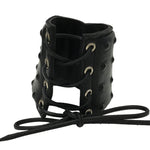 Black Leather Lace Up Studded Gauntlet | Angel Clothing