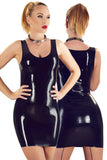 LATE-X Black Latex Mini Dress | Angel Clothing