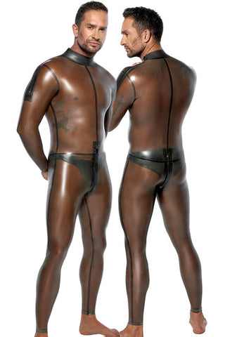 Late-X Mens Latex Jumpsuit | Angel Clothing