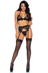 Leg Avenue Black Bra Top Lingerie Set | Angel Clothing