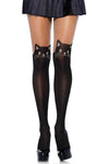 Leg Avenue Black Cat Opaque Pantyhose | Angel Clothing