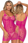 Leg Avenue Daisy Crochet Mini Dress Fuchsia