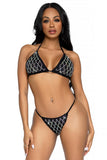 Leg Avenue Domino Bikini Set Black (L) | Angel Clothing