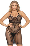 Leg Avenue Multi Net Mini Dress Black | Angel Clothing