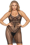 Leg Avenue Multi Net Mini Dress Black | Angel Clothing