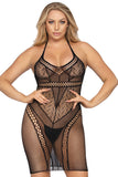 Leg Avenue Multi Net Mini Dress Black | Angel Clothing