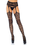 Leg Avenue Scroll Lace Garterbelt Stockings | Angel Clothing