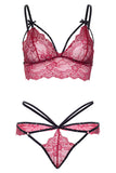 Leg Avenue Strappy Bralette and G-string Burgundy | Angel Clothing