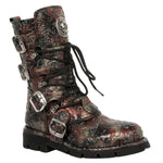 New Rock Red Vintage Flower Comfort Boots M.1473-S42 | Angel Clothing