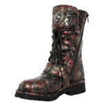 New Rock Red Vintage Flower Comfort Boots M.1473-S42 | Angel Clothing