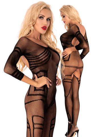 Livia Corsetti Monata Bodystocking Black | Angel Clothing