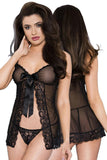 Music Legs Lace Trim Mesh Babydoll | Angel Clothing