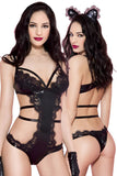 Music Legs Eyelash Lace And Wetlook Teddy | Angel Clothing