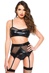 Music Legs Fishnet and Wet Look Set (S) | Angel Clothing